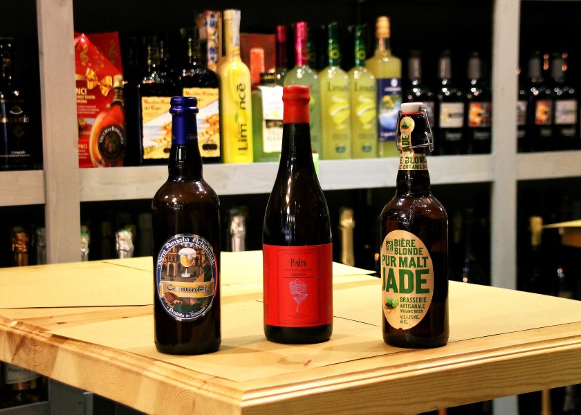 pedro, jade, birra artigianale in bottiglia all'enoteca fiordigusto, volla, napoli